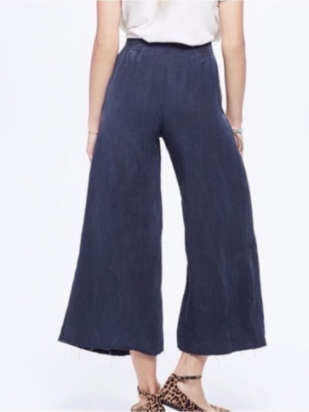 MOTHER The Bingo Fray Cropped Wide Leg Pants Medium - Picture 2 of 16